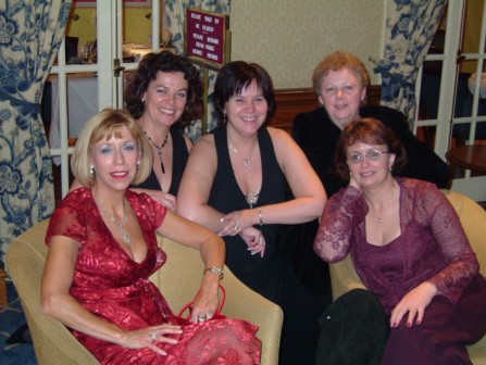 Jan, Karina, Marita, Alison and Alison at Christmas Dinner and Dance