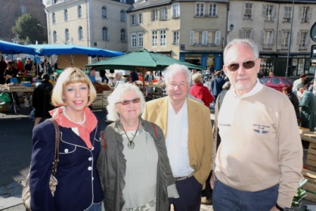 Jan Barker, Jacquelin Eon, Yves Eon and Peter Barker at Les Lices Market, Rennes, France