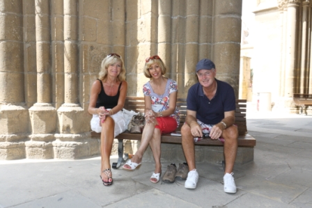 Pat Vaughan, Jan Barker and Mike Vaughan outside Selimiye Mosque ( Former Cathedral of St. Sophia ) _ North Nicosia, Cyprus