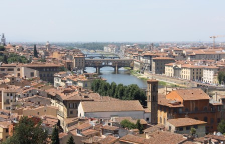 Ponte Vecchio and River Arno from Pizzale Michelangelo, Florence, Italy.jpg