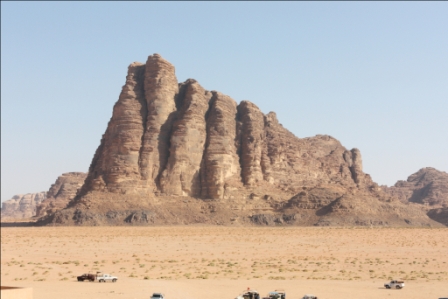 Jebel Makhras or Seven Pillars of Wisdom, Wadi Rum, Jordan