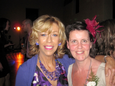 Jan Barker with Sue Lang at Wedding of Christine Davis and Duncan Bryant, Sutton Barton, Cullompton