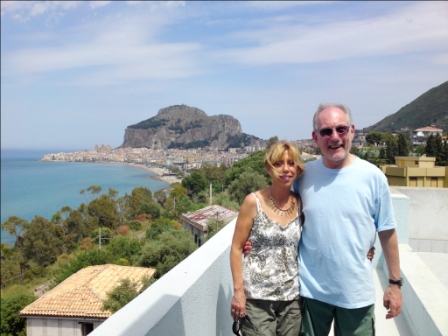 Jan and Pete Barker at Hotel Santa Lucia e le Sabbie d'Oro, Cefalu, Sicily, Italy