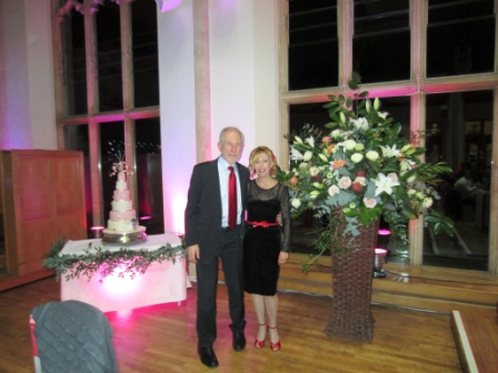 Peter and Jeanette Barker at Wedding of Gemma Vaughan and Toby Garner at Bedford School