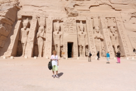 Jan Barker at Hathor Temple of Queen Nefertari, Abu Simbel, Egypt