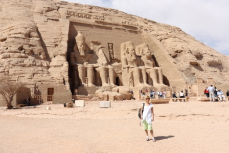Jan Barker at the Sun Temple of Ramesses II, Abu Simbel, Egypt