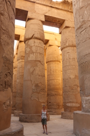 Jan Barker in the Great Hypostyle Hall, Karnak, Luxor, Egypt