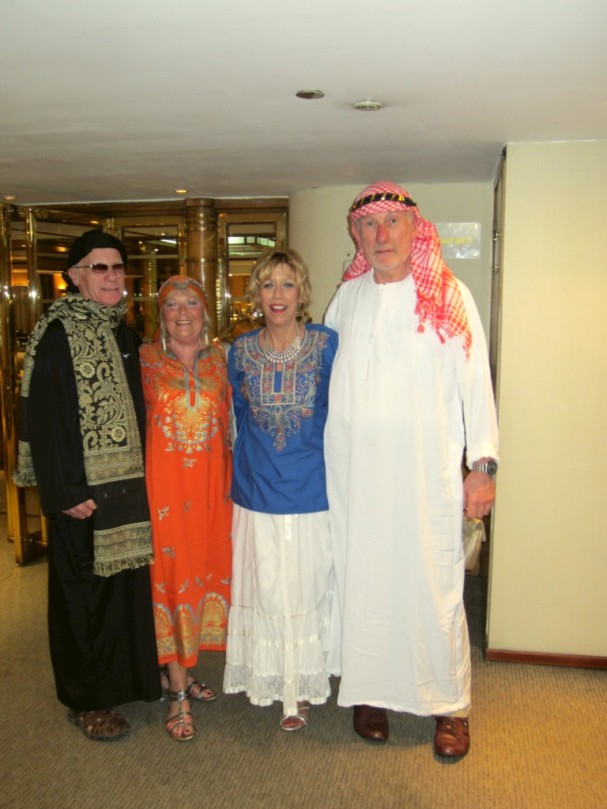 Pete and Hazel Golsby,Jan and Pete Barker, Egyptian Night on-board Ramadis I
