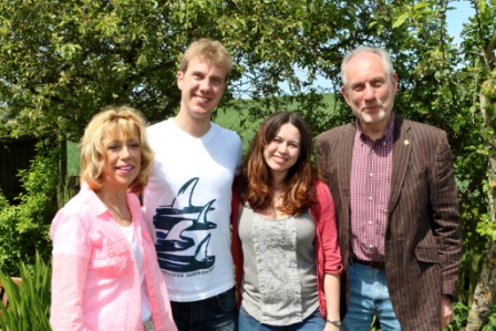 Jeanette Barker, David and Sarah Delbridge and Peter Barker at Bickington, Barnstaple